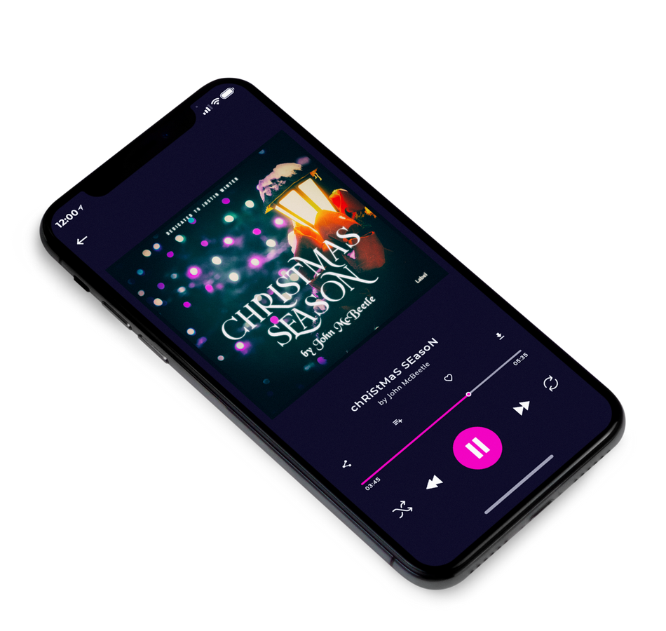 3D view of Premade Christmas Music Album Cover - Tan #644 | AlbumArtZone*