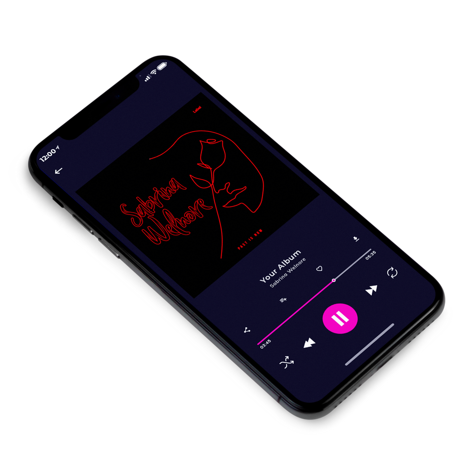 3D view of Premade Pop Album Cover - Red #1454 | AlbumArtZone*