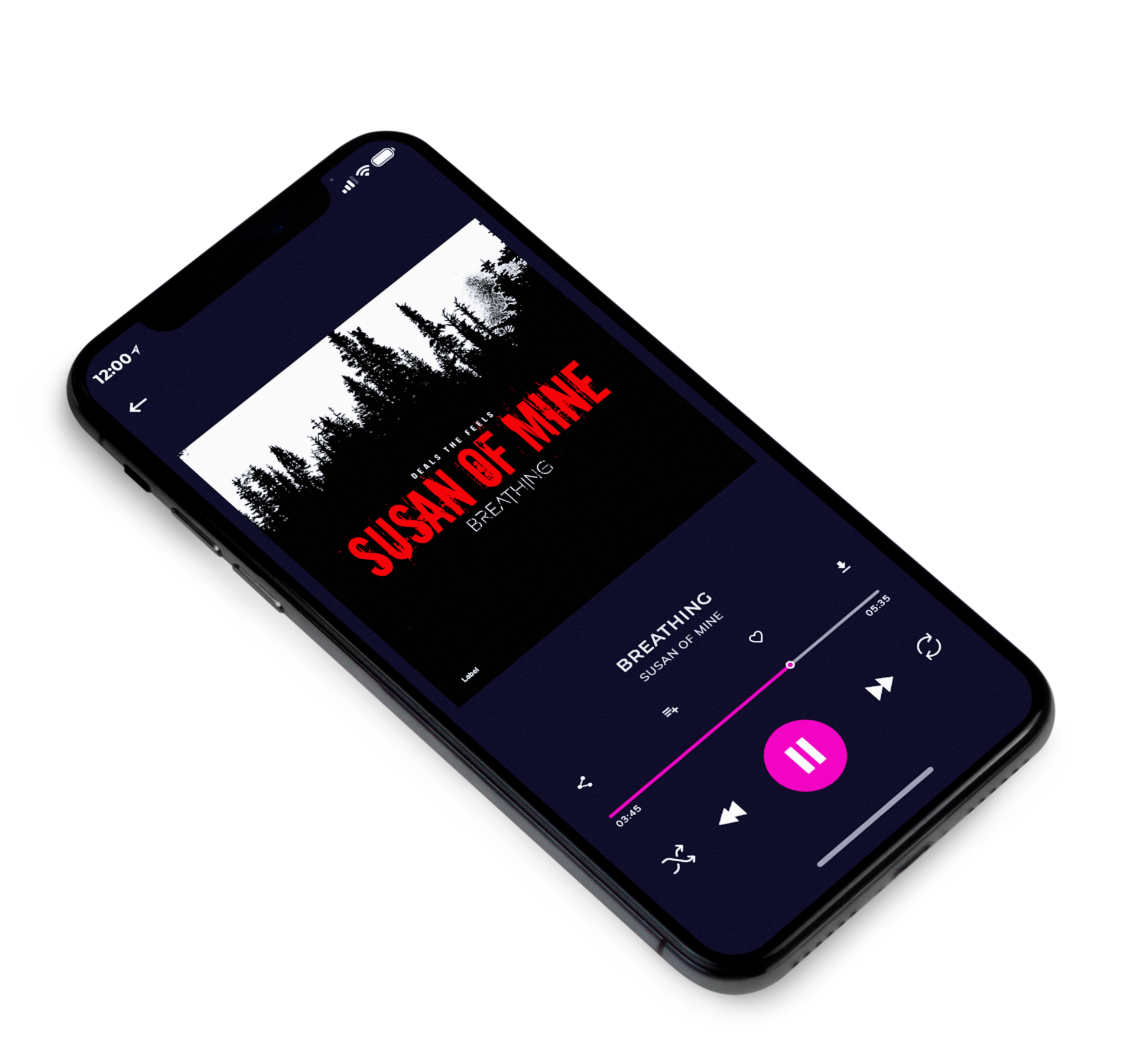 3D view of Premade Rock,Punk & Alternative Album Cover - Black #4587 | AlbumArtZone*