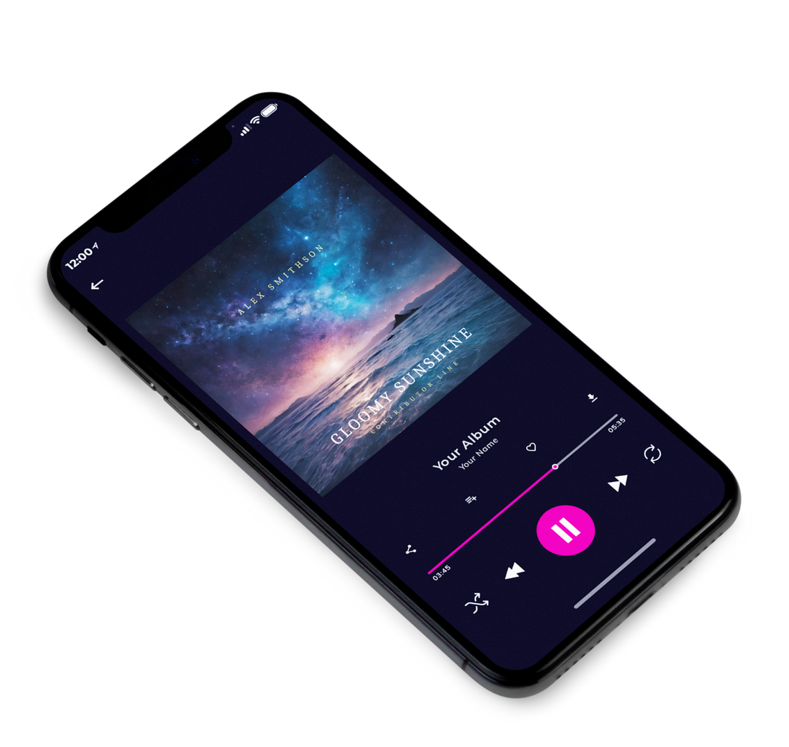 3D view of Premade Electronica & Ambient Album Cover - Oxford Blue #10028 | AlbumArtZone*