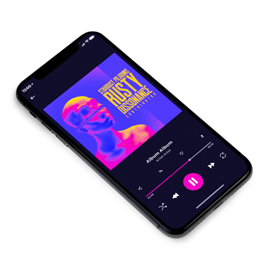 3D view of Premade Rock,Punk & Alternative Album Cover - Electric Violet #10959 | AlbumArtZone*
