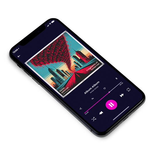 3D view of Premade Indie & Folk Music Album Cover - New York Pink #11916 | AlbumArtZone*