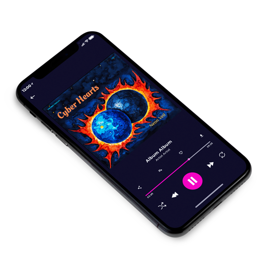 3D view of Premade Pop Album Cover - Flame Pea #16263 | AlbumArtZone*