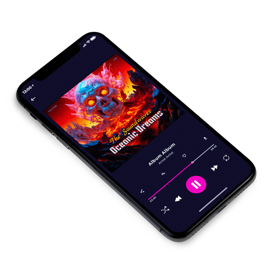 3D view of Premade Rock,Punk & Alternative Album Cover - Red Damask #16265 | AlbumArtZone*