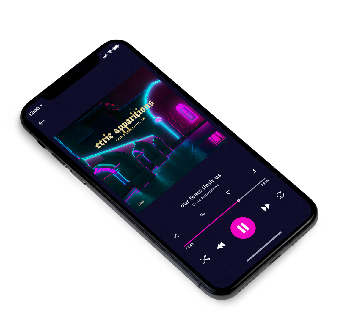 3D view of Premade Electronica & Ambient Album Cover - Black #22966 | AlbumArtZone*