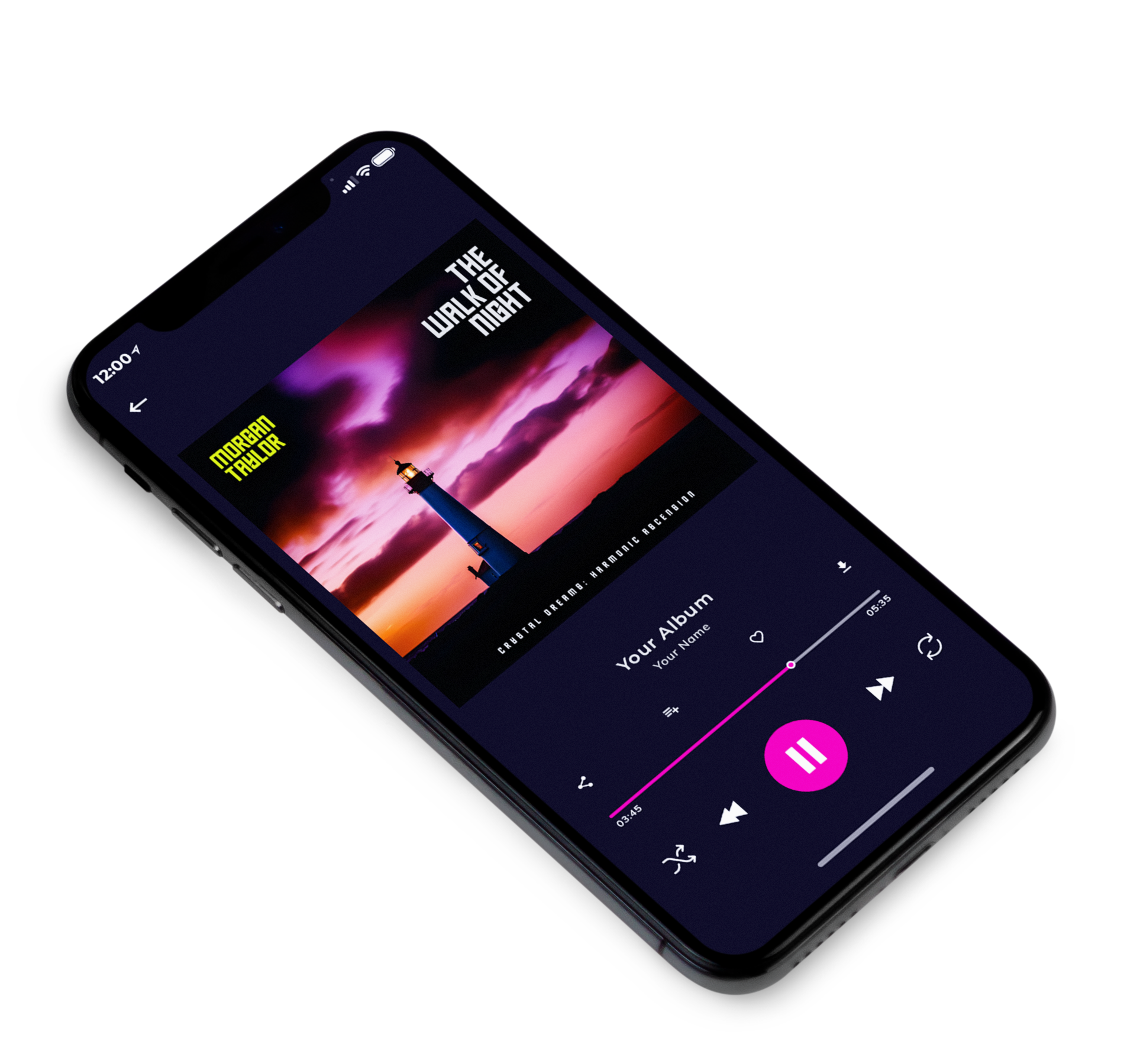 3D view of Premade Electronica & Ambient Album Cover - New York Pink #23646 | AlbumArtZone*