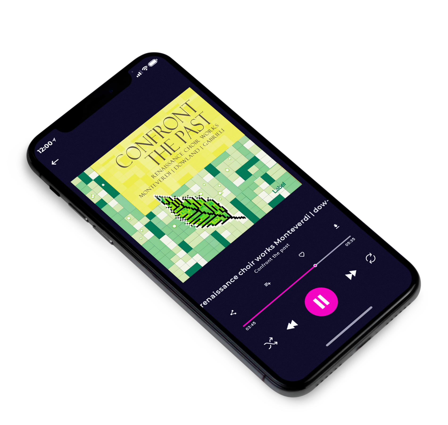 3D view of Premade Podcast Album Cover - Yellow Green #23675 | AlbumArtZone*