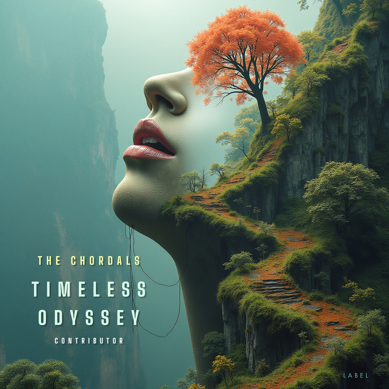 2D view of Premade Electronica & Ambient Album Cover - Lunar Green #11657 | AlbumArtZone*