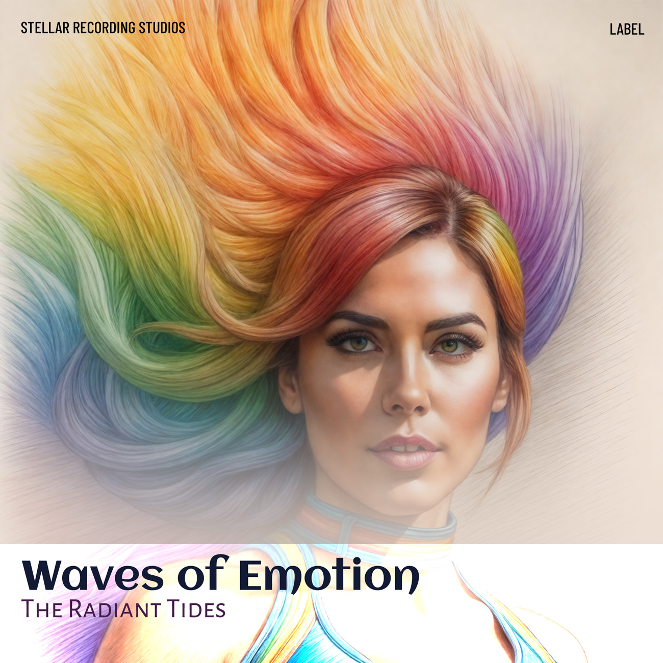 2D view of Premade Pop Album Cover - Soft Amber #16115 | AlbumArtZone*