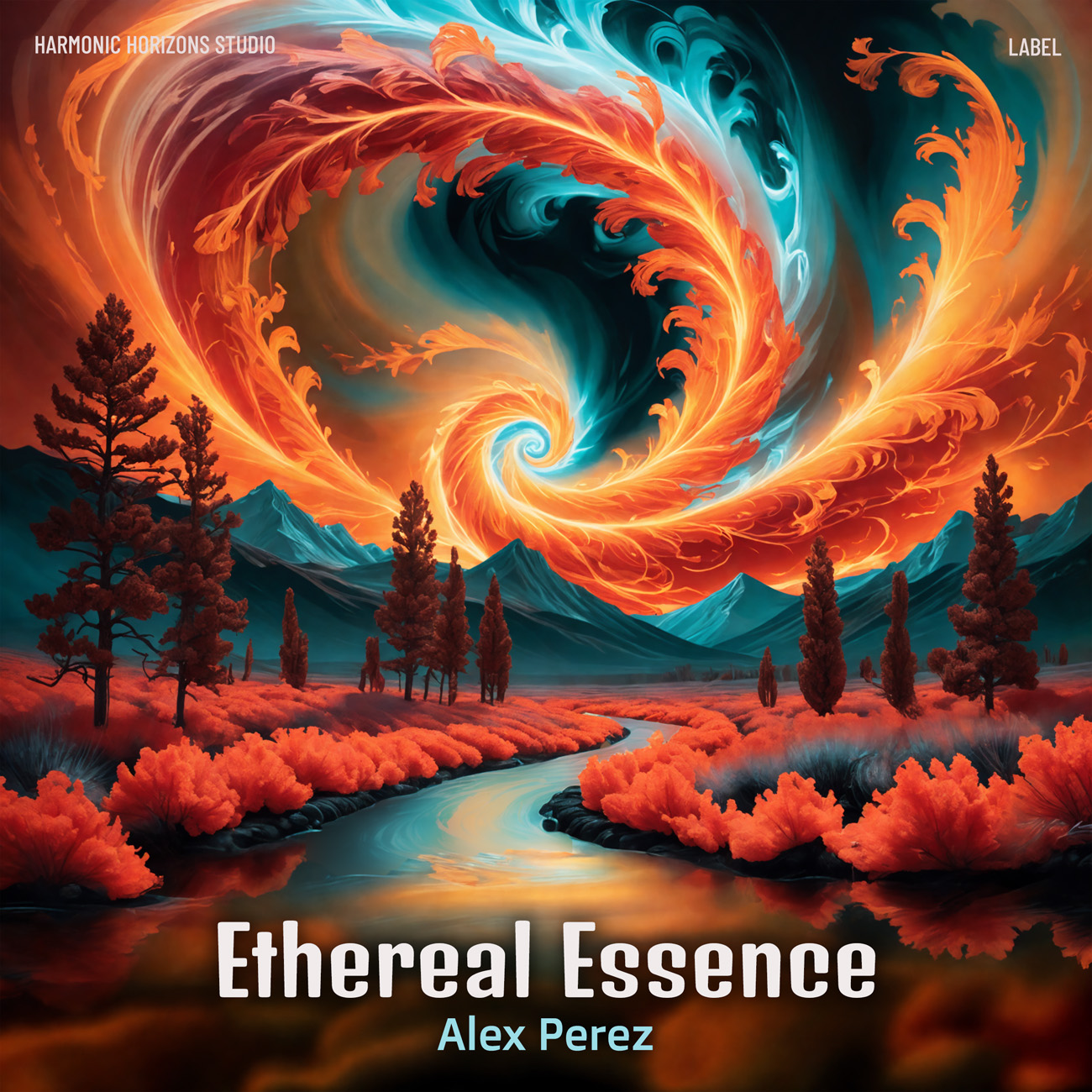 2D view of Premade Electronica & Ambient Album Cover - Burnt Sienna #16255 | AlbumArtZone*