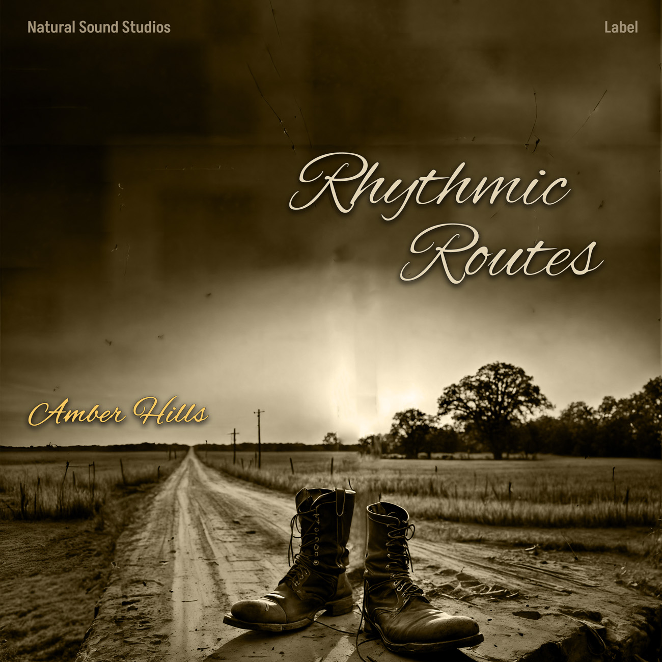 2D view of Premade Country & Acoustic Book Cover - Woodrush #16295 | AlbumArtZone*