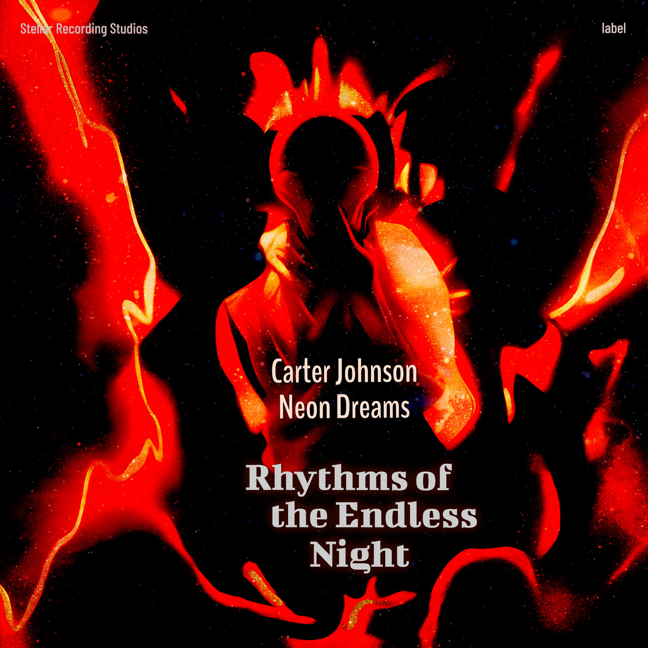 2D view of Premade Contemporary Music Album Cover - Black #16674 | AlbumArtZone*