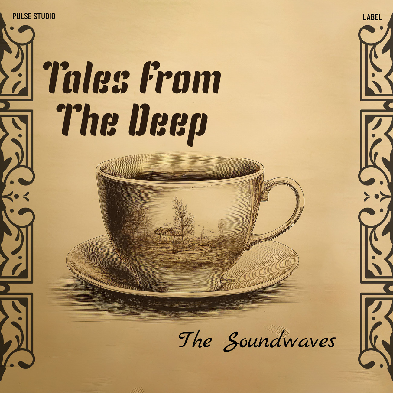 2D view of Premade Indie & Folk Music Album Cover - Tan #16805 | AlbumArtZone*